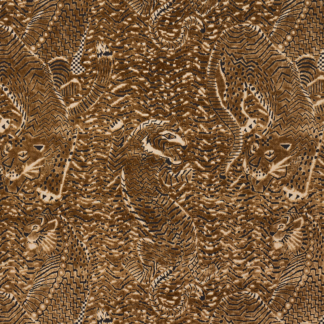 Tigress Velvet - Gold by Schumacher Fabric