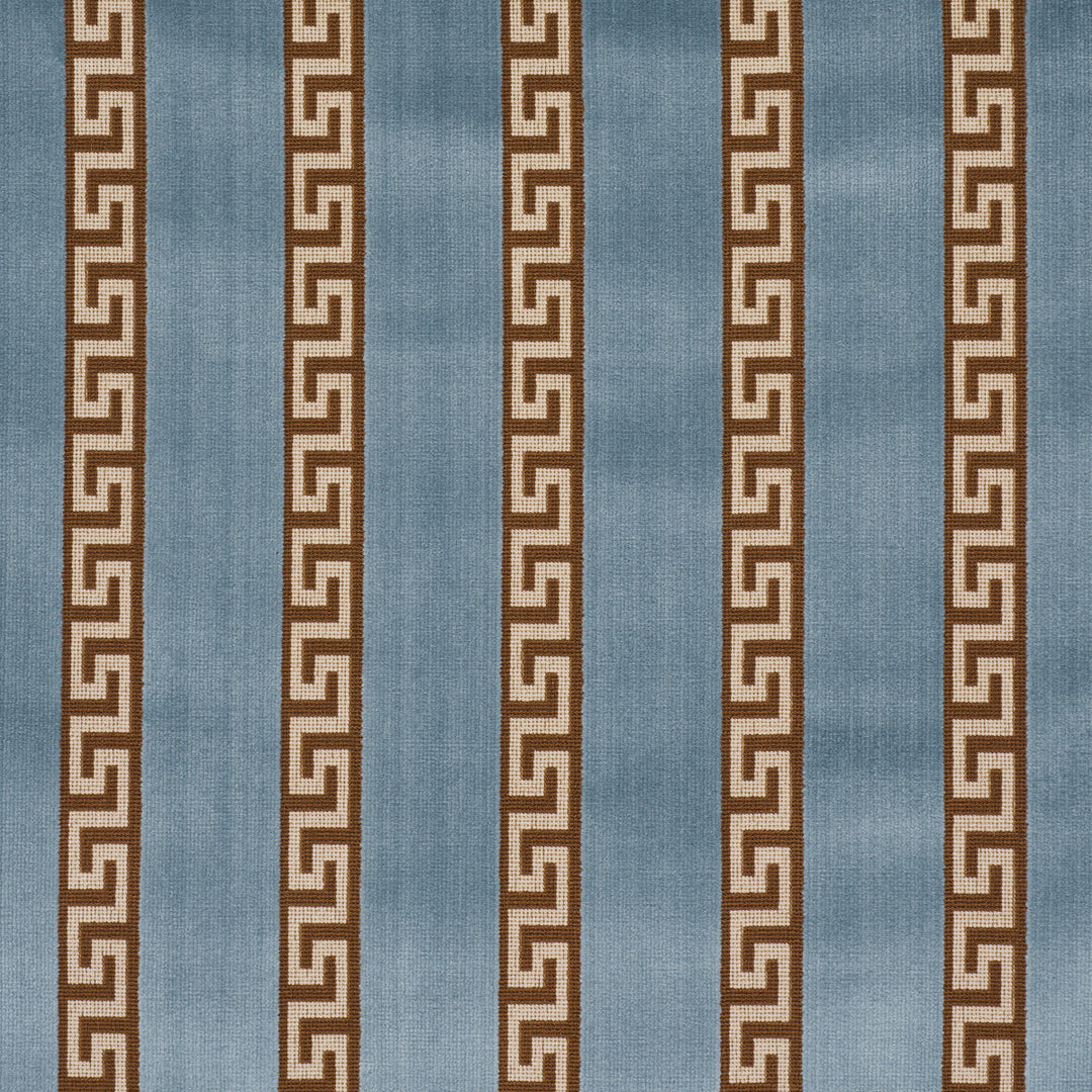 Darius Velvet Stripe - Aquamarine by Schumacher Fabric