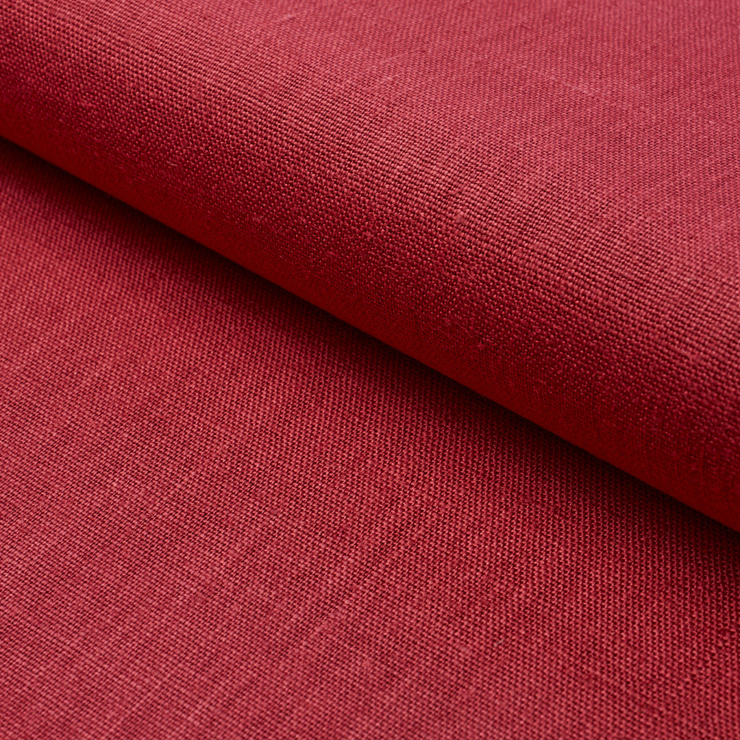Leo Glazed Linen - Red by Schumacher Fabric