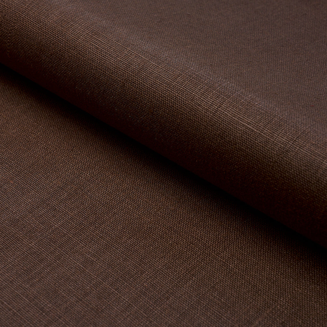 Leo Glazed Linen - Chocolate by Schumacher Fabric