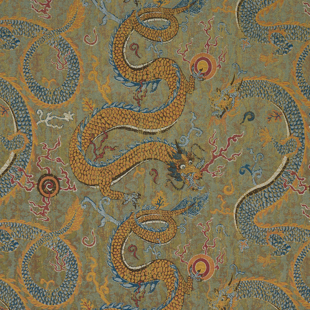 Serpentine Dragon - Multi by Schumacher Fabric
