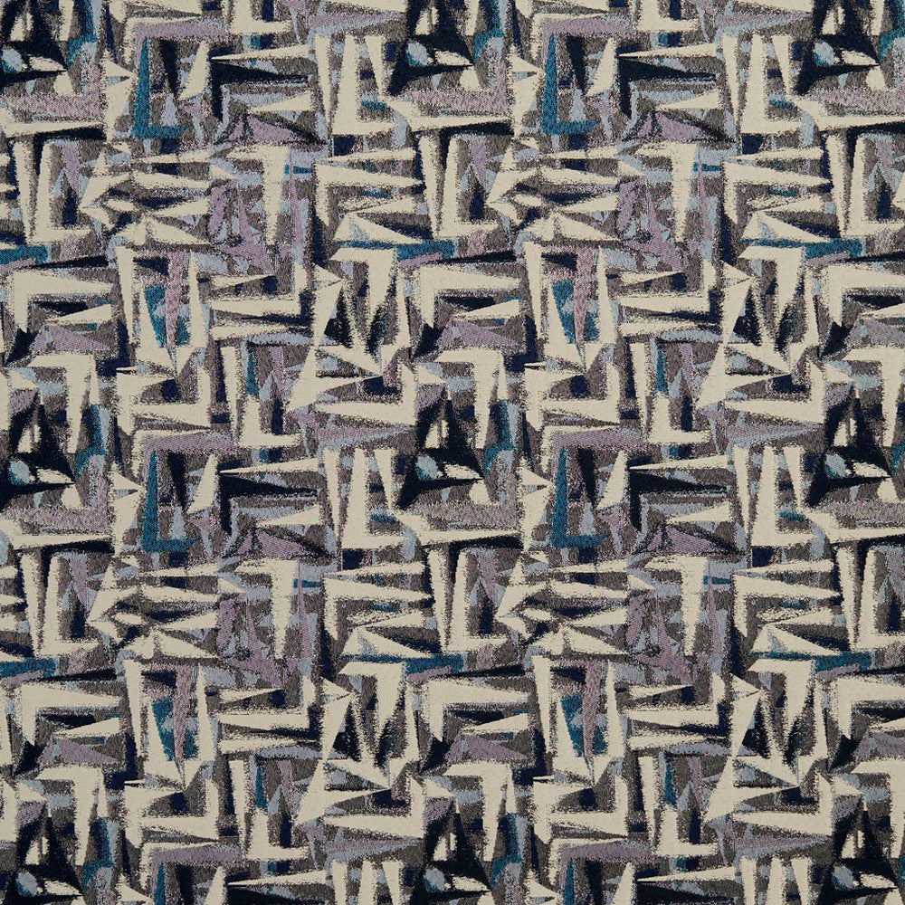 8520 Sapphire/Abstract by Charlotte Designer Fabric Contemporary Wovens 100% Woven Polyester Asia Exceeds 100,000 Wyzenbeek Rubs (Heavy Duty) Horizontal: 15" x Vertical: 15" 54 Inches - Swanky Fabrics -