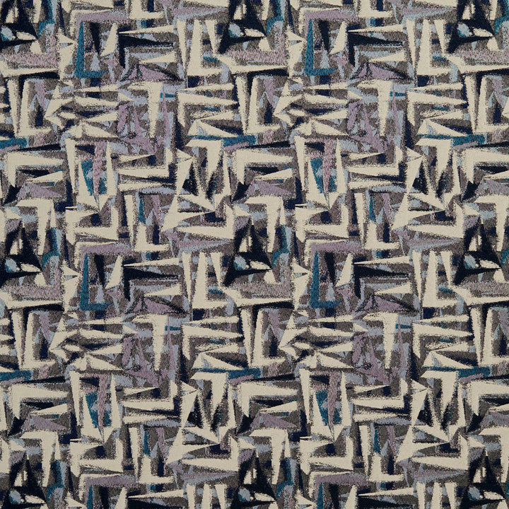 8520 Sapphire/Abstract by Charlotte Designer Fabric Contemporary Wovens 100% Woven Polyester Asia Exceeds 100,000 Wyzenbeek Rubs (Heavy Duty) Horizontal: 15" x Vertical: 15" 54 Inches - Swanky Fabrics -