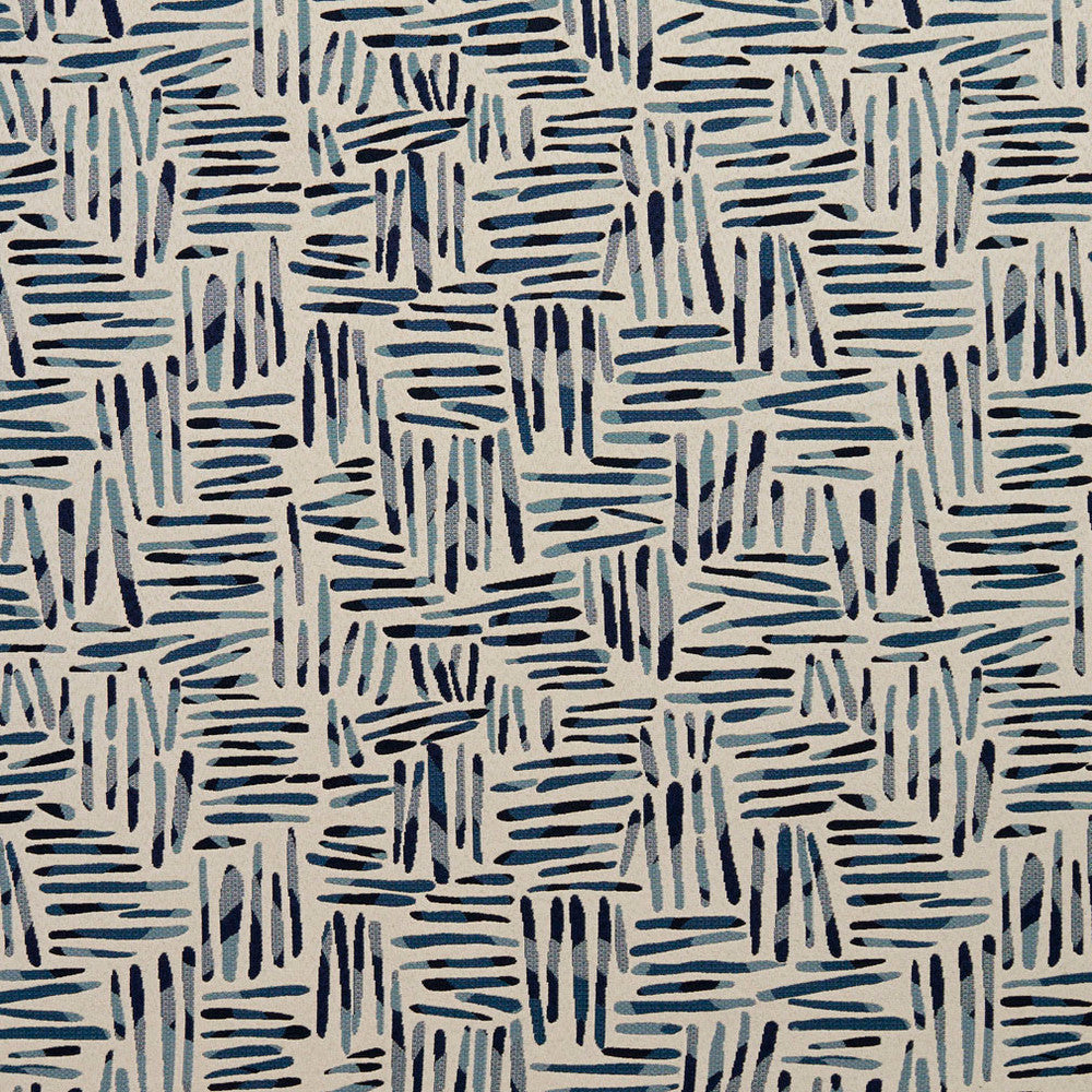 8535 Sapphire/Tally by Charlotte Fabric Contemporary Wovens 100% Woven Polyester Asia Exceeds 100,000 Wyzenbeek Rubs (Heavy Duty) Horizontal: 20.5" x Vertical: 15.5" 54 Inches - Fabric Carolina -