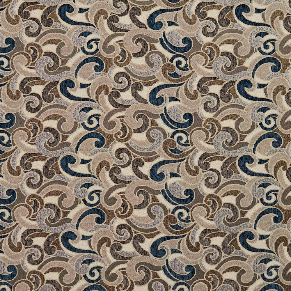 8537 Royal/Flutter by Charlotte Designer Fabric Contemporary Wovens 100% Woven Polyester Asia Exceeds 100,000 Wyzenbeek Rubs (Heavy Duty) Horizontal: 17" x Vertical: 7.5" 54 Inches - Swanky Fabrics -