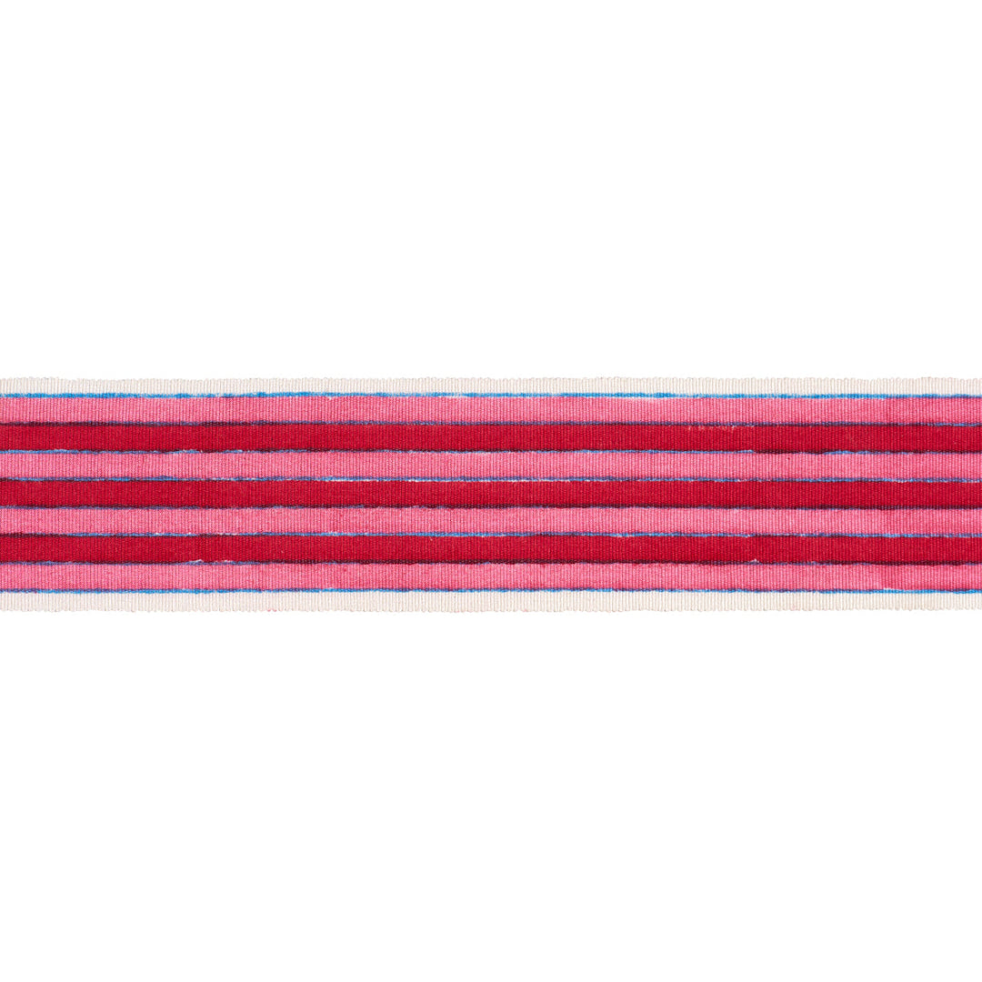 Arya Stripe Hand Block Trim - Pink by Schumacher Trim