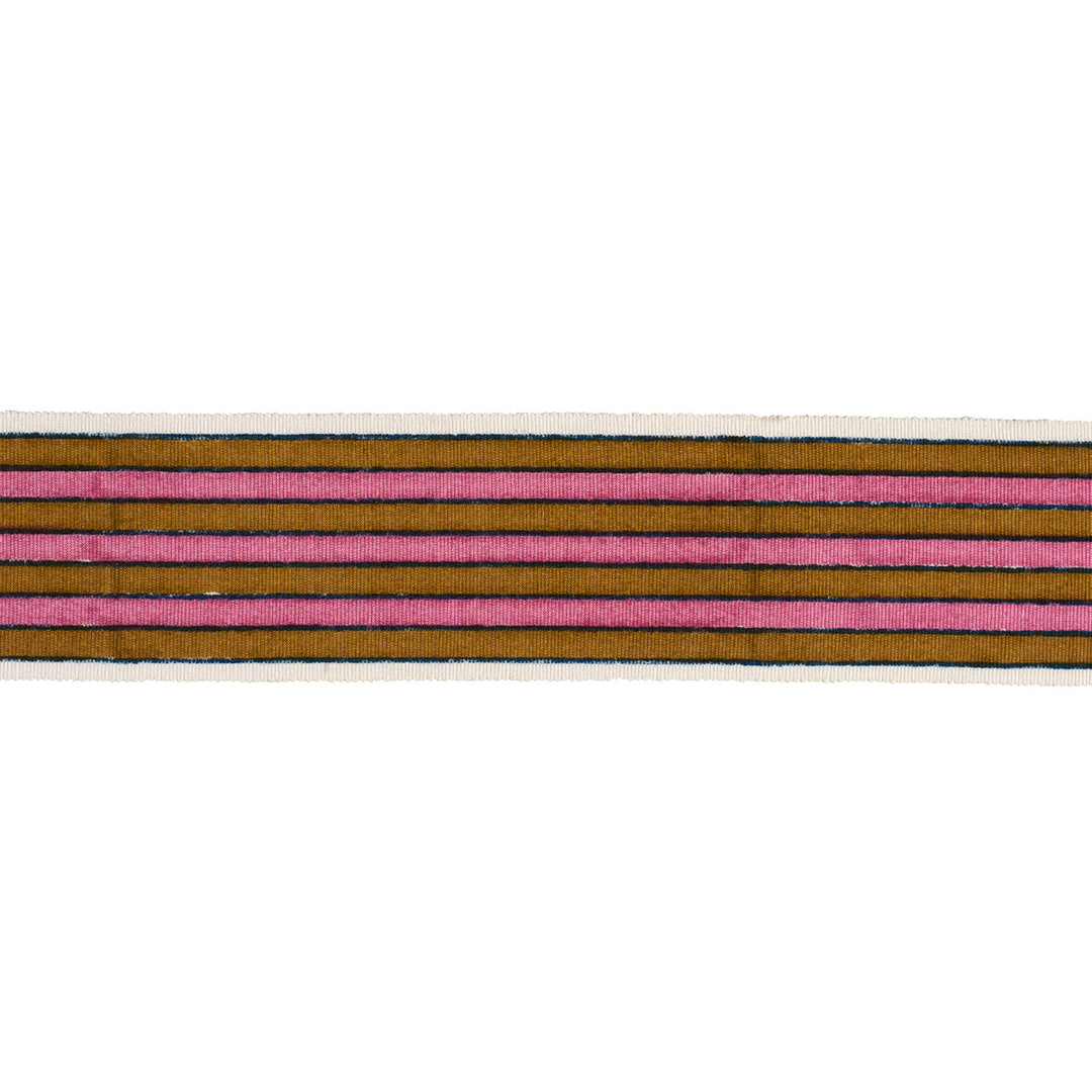 Arya Stripe Hand Block Trim - Gold by Schumacher Trim