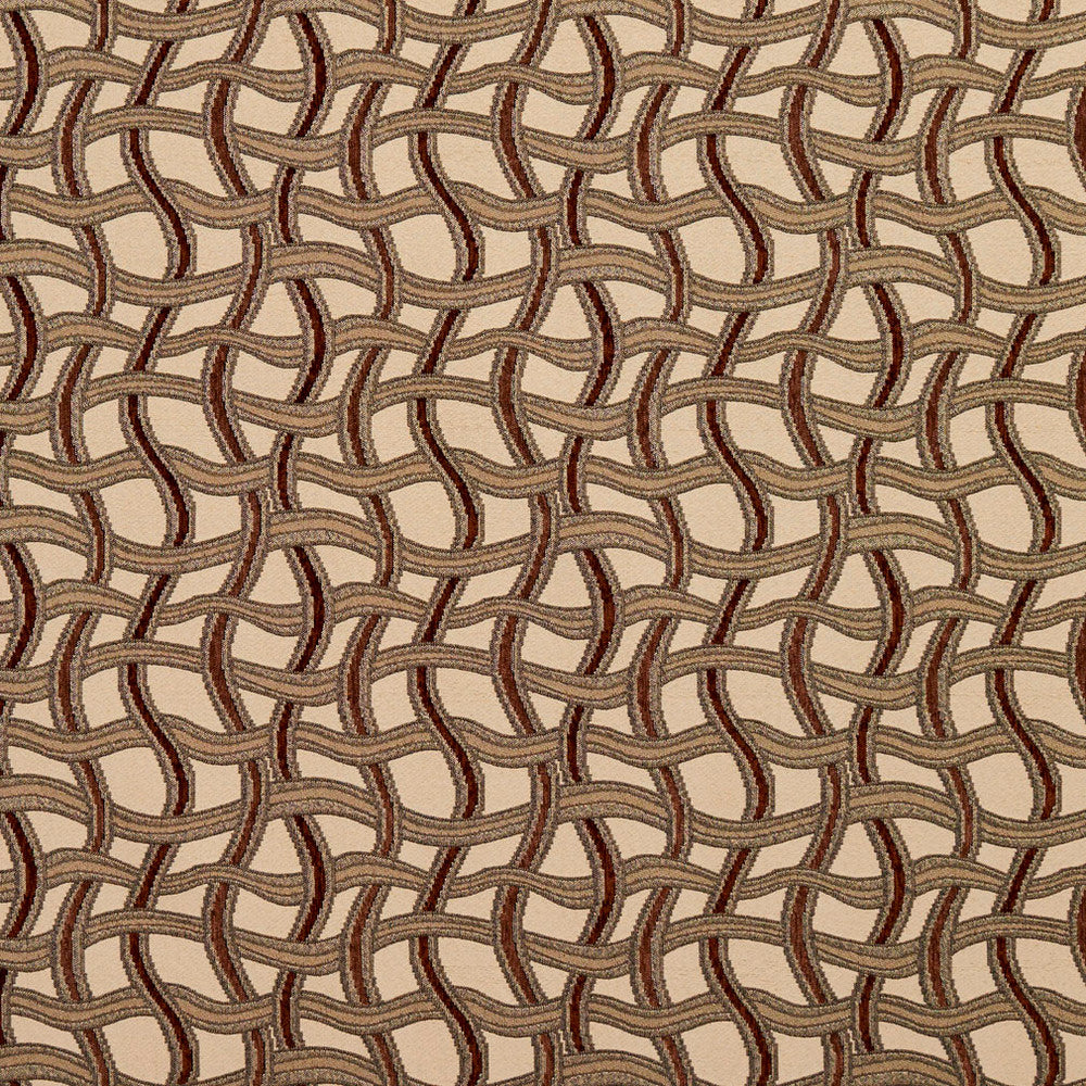 8543 Spice/Maze by Charlotte Designer Fabric Contemporary Wovens 100% Woven Polyester Asia Exceeds 100,000 Wyzenbeek Rubs (Heavy Duty) Horizontal: 8.25" x Vertical: 7.5" 54 Inches - Swanky Fabrics -
