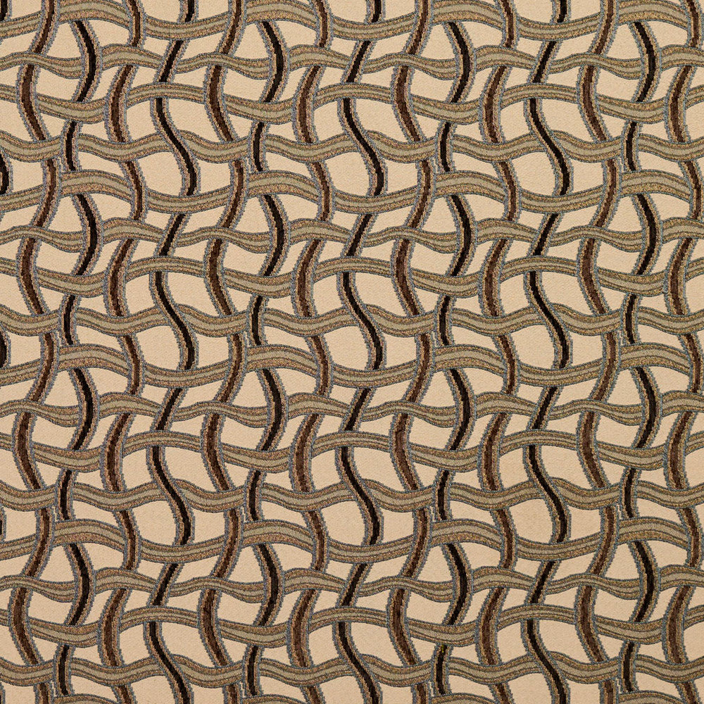8544 Nutmeg/Maze by Charlotte Designer Fabric Contemporary Wovens 100% Woven Polyester Asia Exceeds 100,000 Wyzenbeek Rubs (Heavy Duty) Horizontal: 8.25" x Vertical: 7.5" 54 Inches - Swanky Fabrics -