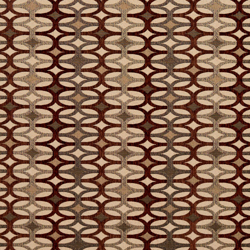 8548 Spice/Interlock by Charlotte Designer Fabric Contemporary Wovens 100% Woven Polyester Asia Exceeds 100,000 Wyzenbeek Rubs (Heavy Duty) Horizontal: 7.5" x Vertical: 3" 54 Inches - Swanky Fabrics -