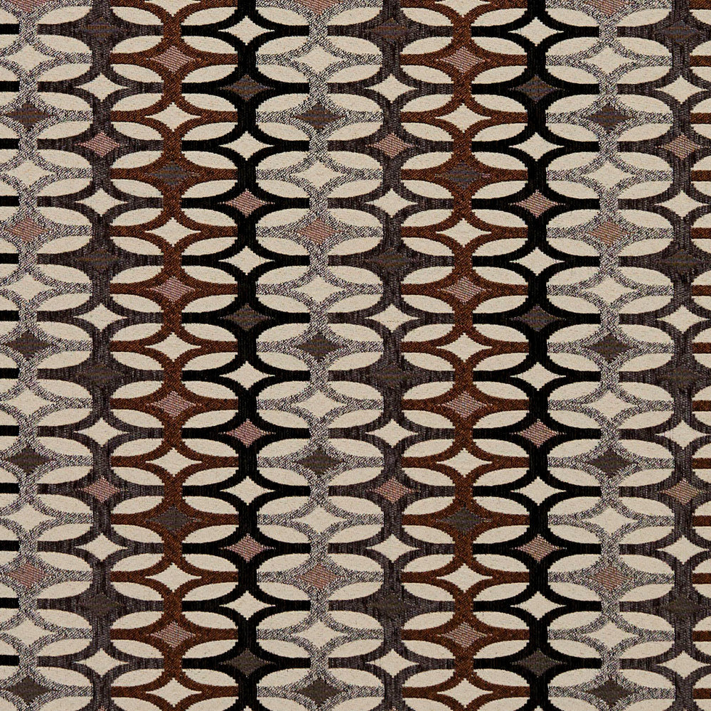 8550 Bronze/Interlock by Charlotte Designer Fabric Contemporary Wovens 100% Woven Polyester Asia Exceeds 100,000 Wyzenbeek Rubs (Heavy Duty) Horizontal: 7.5" x Vertical: 3" 54 Inches - Swanky Fabrics -