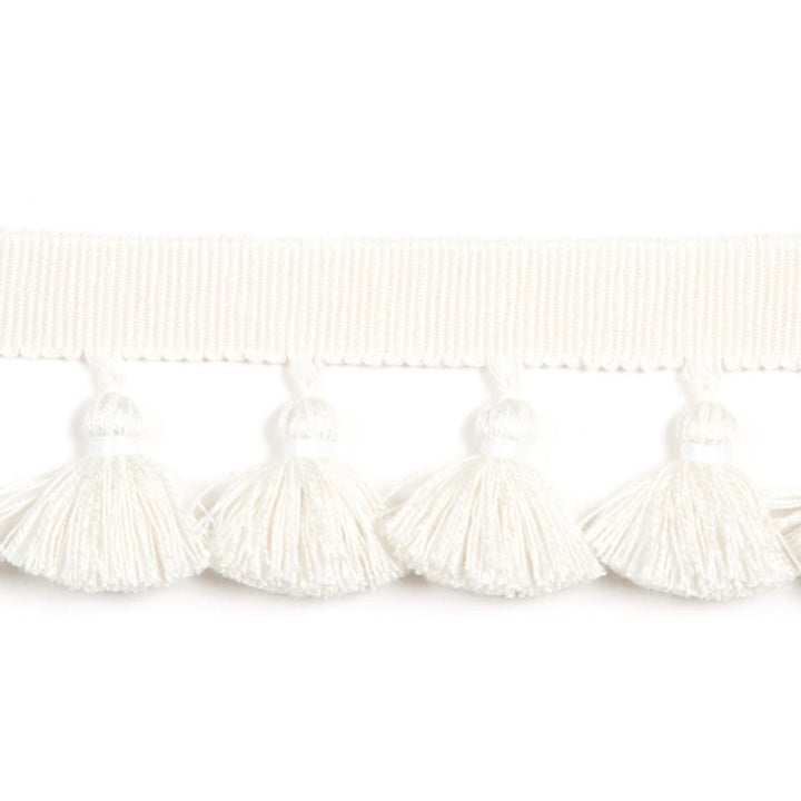 Hellenic Key Tassel Fringe White by Europatex Fabric Hellenic 47% Fibranne, 44% Cotton, 9% Polyester 1.75 inches - Fabric Carolina -