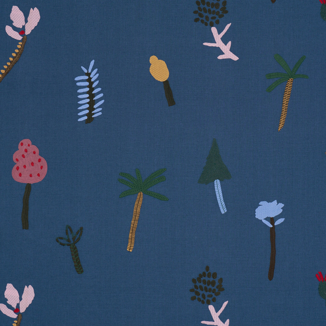 Tropical Trees - Blue by Schumacher Fabric