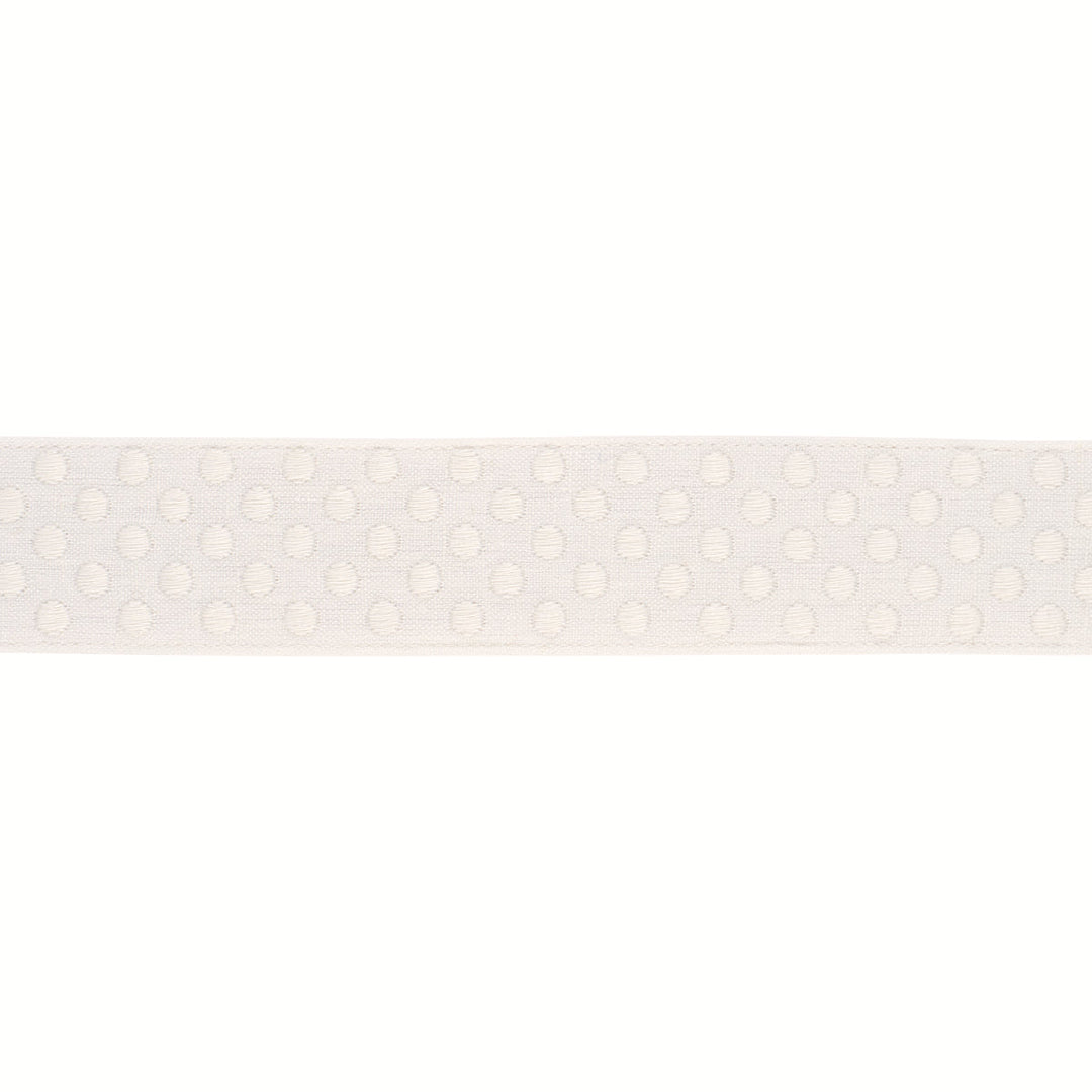Dotted Embroidered Tape - Ivory by Schumacher Trim