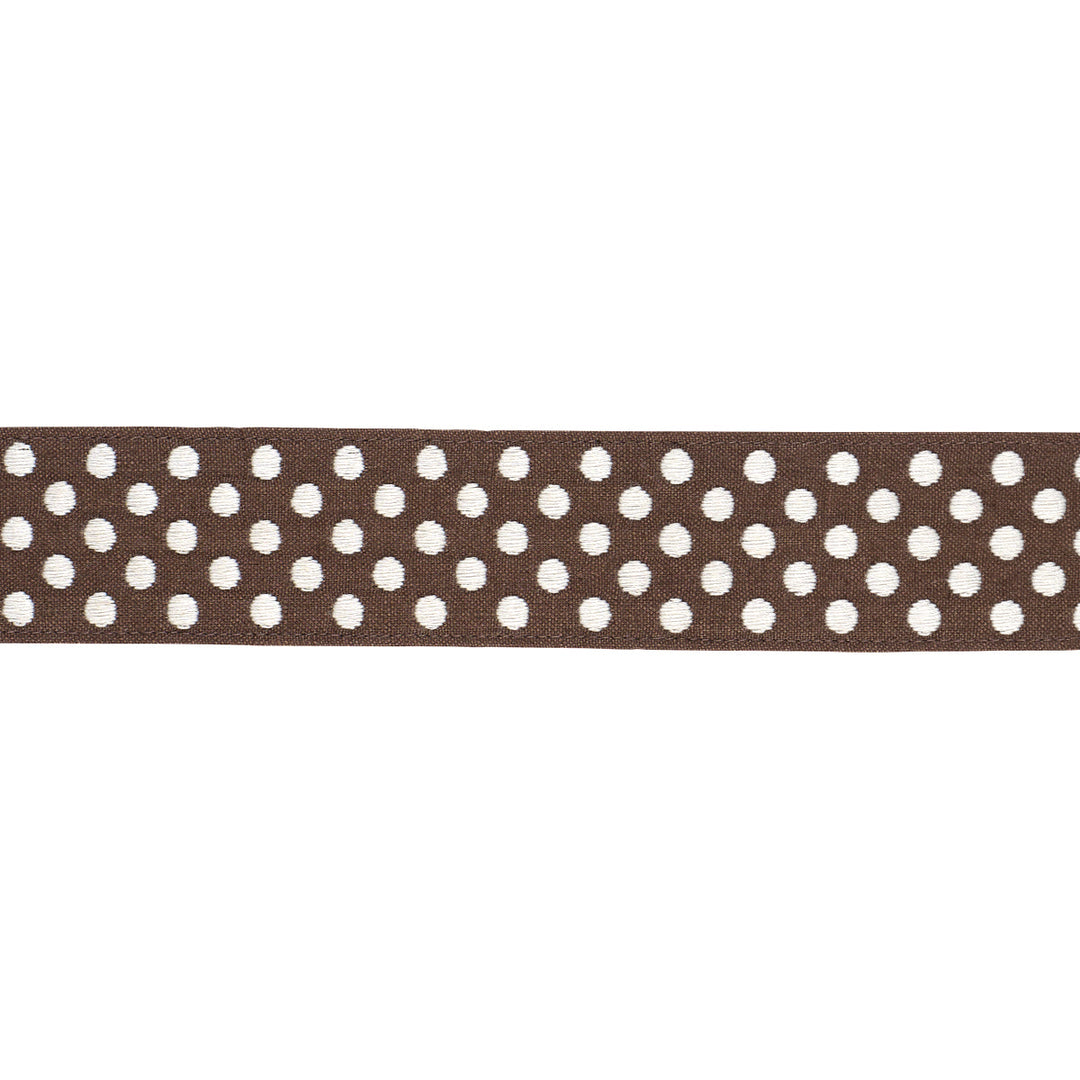 Dotted Embroidered Tape - Brown by Schumacher Trim
