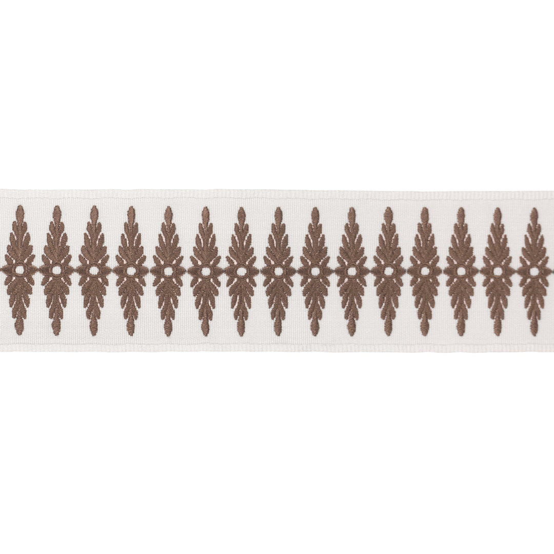 Genevieve Embroidered Tape - Brown by Schumacher Trim
