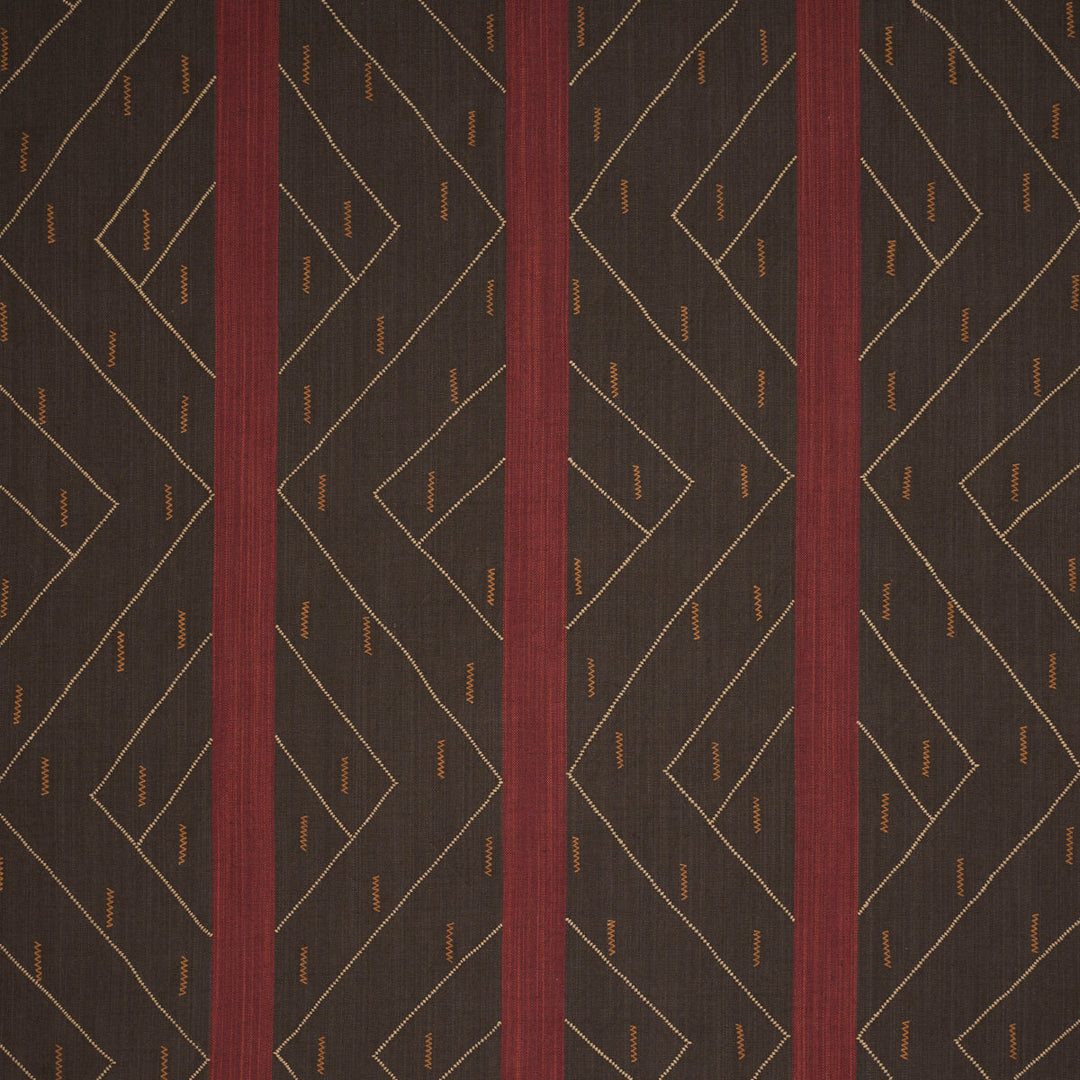 Kapanga Embroidery - Brown by Schumacher Fabric