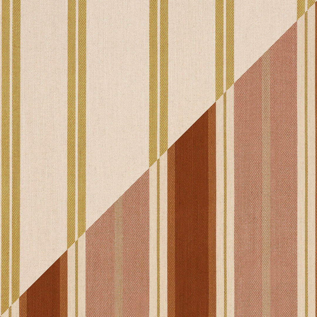 Double Face Stripes - Terracotta Lime by Schumacher Fabric