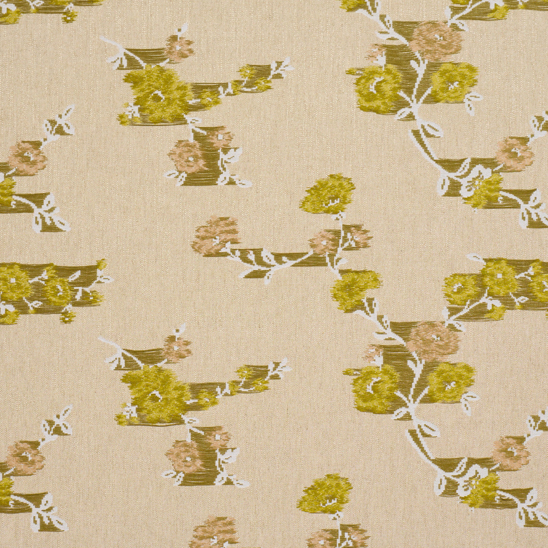 Trace Of Connection - Silk Mustard by Schumacher Fabric