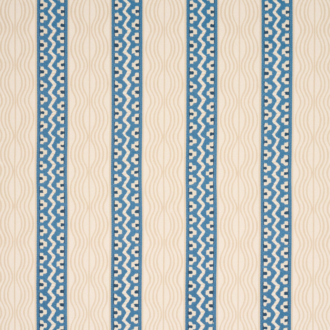 Crème Anglaise - English Cream/Denim Blue by Schumacher Fabric