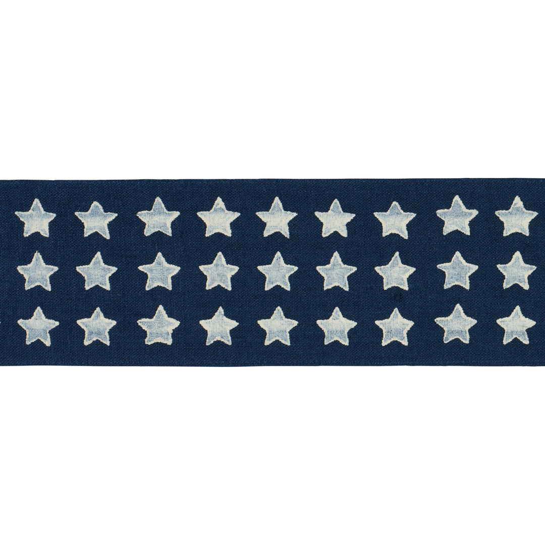 Astra Block-Print Tape - Navy by Schumacher Trim