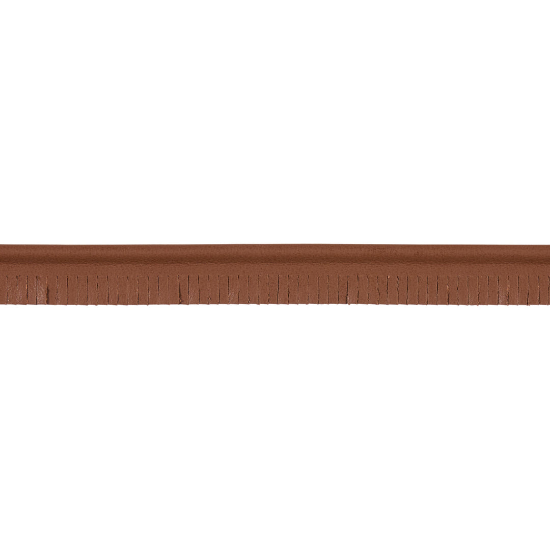 Burnham Narrow Leather Piping - Brown by Schumacher Trim