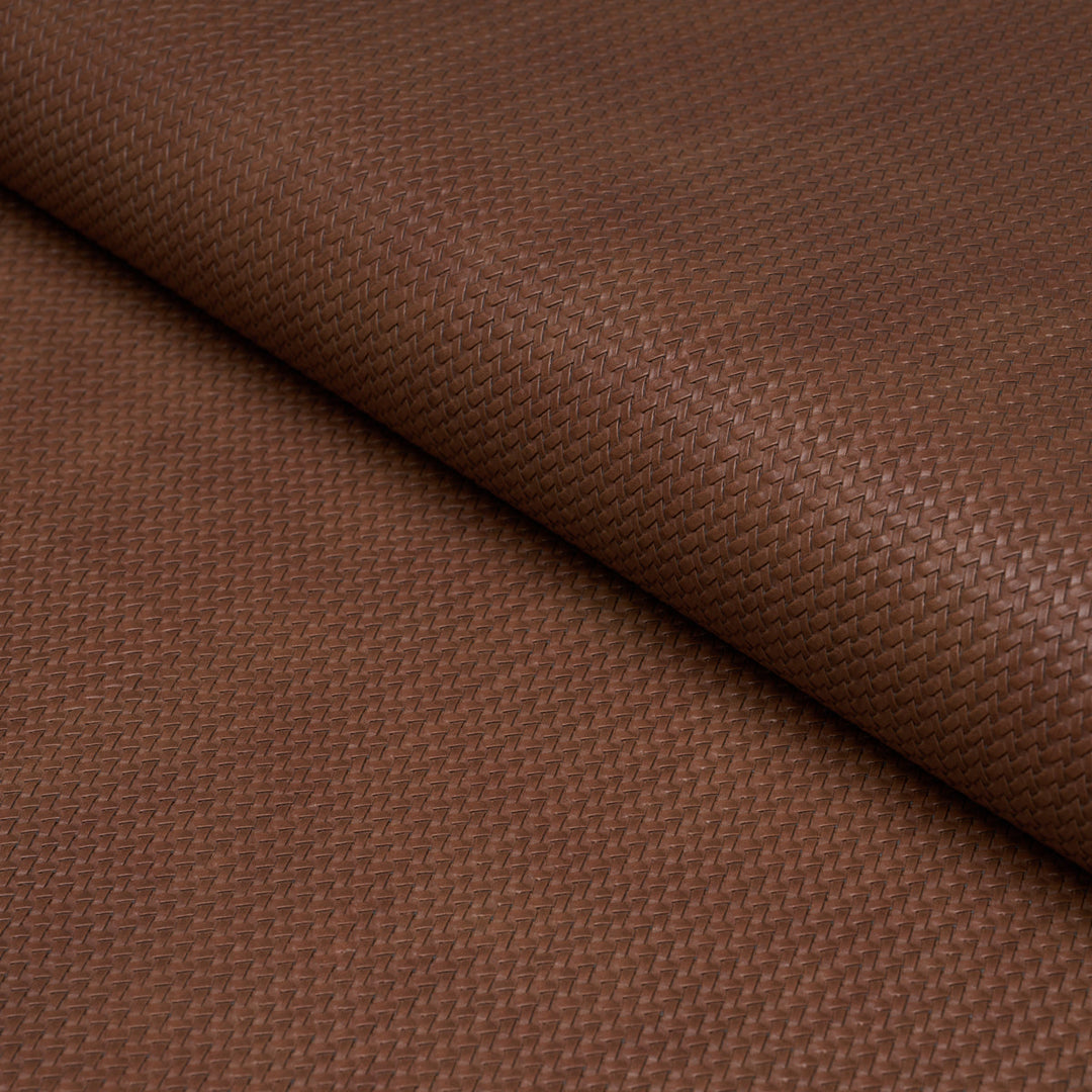 Vegan Leather Rattan Indoor/Outdoor - Chocolate by Schumacher Fabric