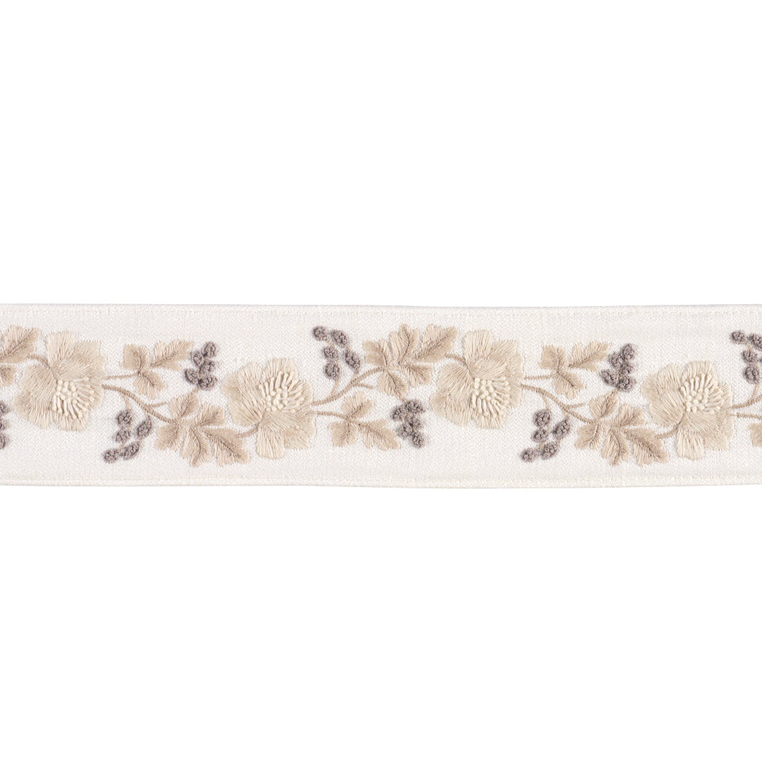 Elise Hand-Embroidered Tape - Oyster by Schumacher Trim