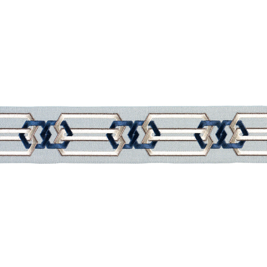 Corinne Tape - Blue & White by Schumacher Trim
