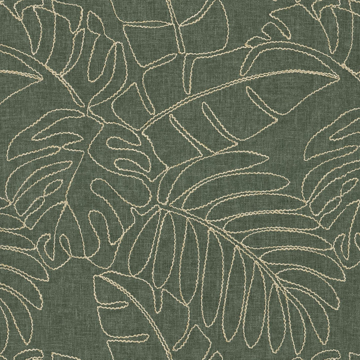 Monstera Emb. Juniper 880180 by TOMMY BAHAMA Fabric - Base 55% cotton, 45% polyester / Emb. 50% rayon, 50% linen India 51000 Horizontal: 13.5 and Vertical: 15.5 55 - Fabric Carolina -