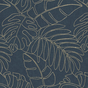 Monstera Emb. Indigo 880181 By Tommy Bahama Fabric