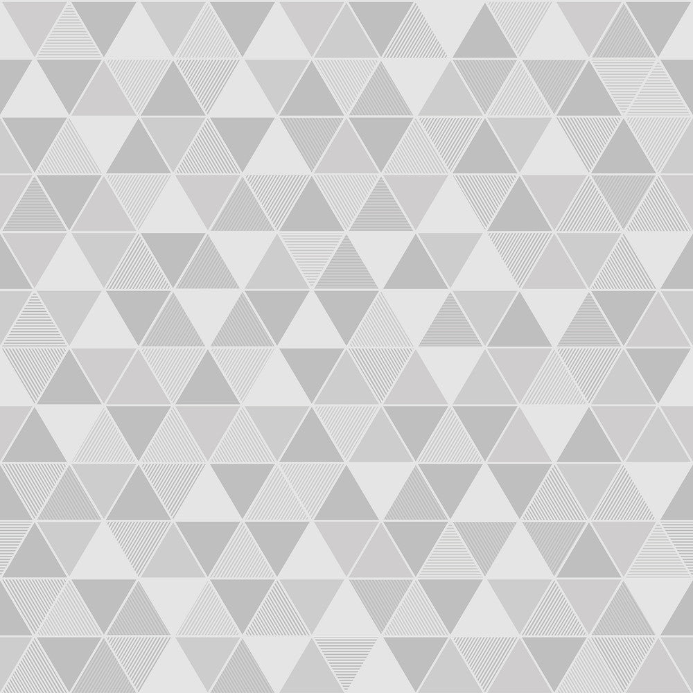 Triangular Light Grey Geometric Wallpaper by Engblad & Co Graphic World Covers about 57.8 square feet 21-in by 33-ft long roll Unpasted 21 - Fabric Carolina -