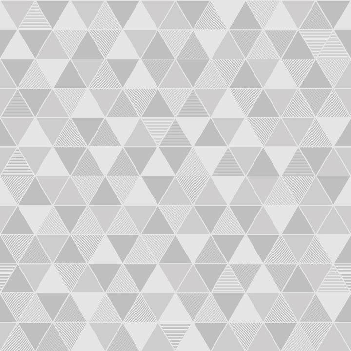 Triangular Light Grey Geometric Wallpaper by Engblad & Co Graphic World Covers about 57.8 square feet 21-in by 33-ft long roll Unpasted 21 - Fabric Carolina -