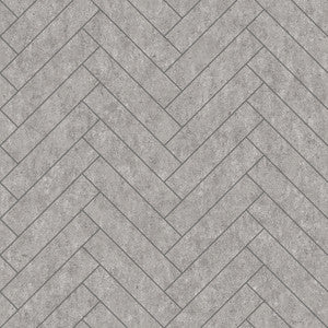 Raw Tiles Light Grey Herringbone Concrete Wallpaper by Engblad & Co