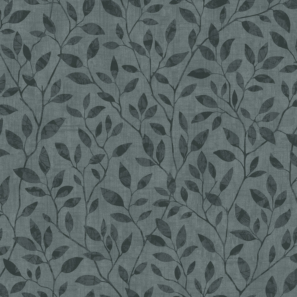 Willow Dark Grey Silhouette Trail Wallpaper by Engblad & Co Graphic World Covers about 57.8 square feet 21-in by 33-ft long roll Unpasted 21 - Fabric Carolina -