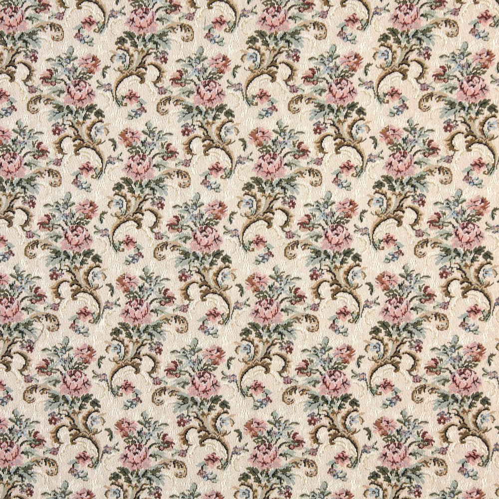 8858 Rose Mist by Charlotte Fabric Tapestry Treasures III & Ring Book Page #67 39% Polyester, 33% Olefin, 28% Cotton Asia Exceeds 100,000 Wyzenbeek Rubs (Heavy Duty) Horizontal: 6.5" x Vertical: 7.0" 54 Inches - Fabric Carolina -