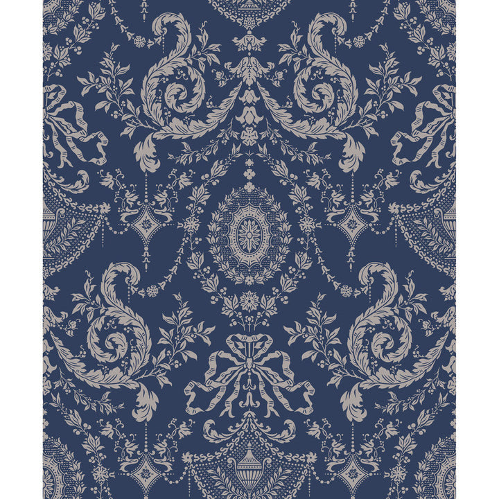 Woolverston Blue by Cole & Son Designer Wallcovering PAPER - 100% United Kingdom Horizontal: and Vertical: 25 21 - Swanky Fabrics -