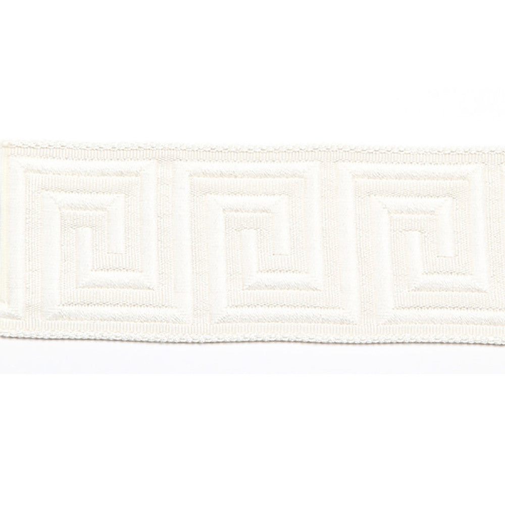 Hellenic Key Jacquard Tape Pearl by Europatex Fabric Hellenic 62% Fibranne, 38% Rayon 2.00 inches - Fabric Carolina -