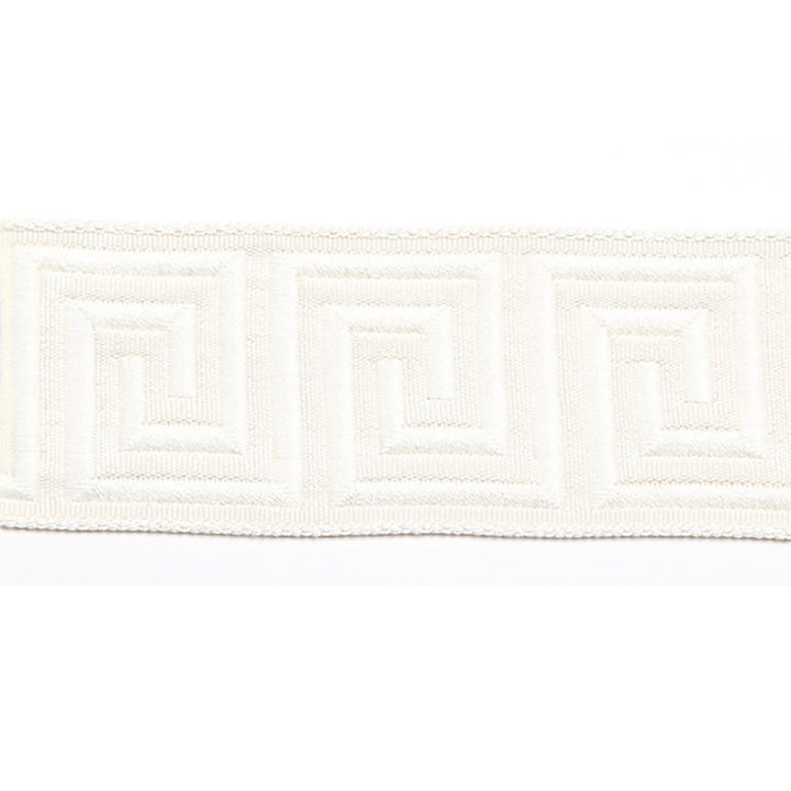 Hellenic Key Jacquard Tape Pearl by Europatex Fabric Hellenic 62% Fibranne, 38% Rayon 2.00 inches - Fabric Carolina -