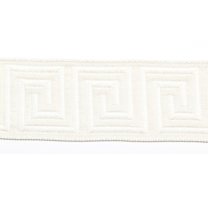Hellenic Key Jacquard Tape Pearl by Europatex Designer Fabric Hellenic 62% Fibranne, 38% Rayon 2.00 inches - Swanky Fabrics -