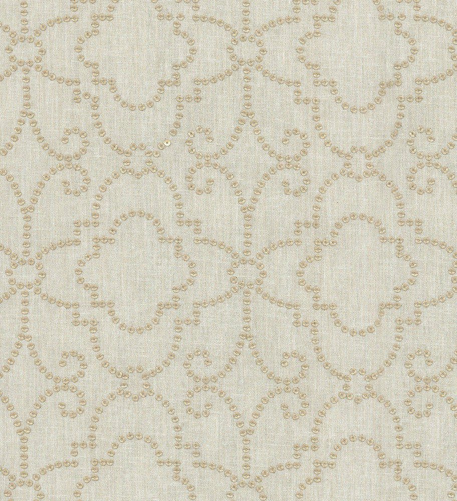 Wow Factor Emb Gilded 900430 by Dena Home Fabric PALM BEACH PARADE BASE:64% Polyester 32% Cotton 4% Linen EMBROID:100% Nylon Sequin INDIA Wyzenbeek 9,000 Horizontal: 6.00" and Vertical: 6.00" 54" - Fabric Carolina -