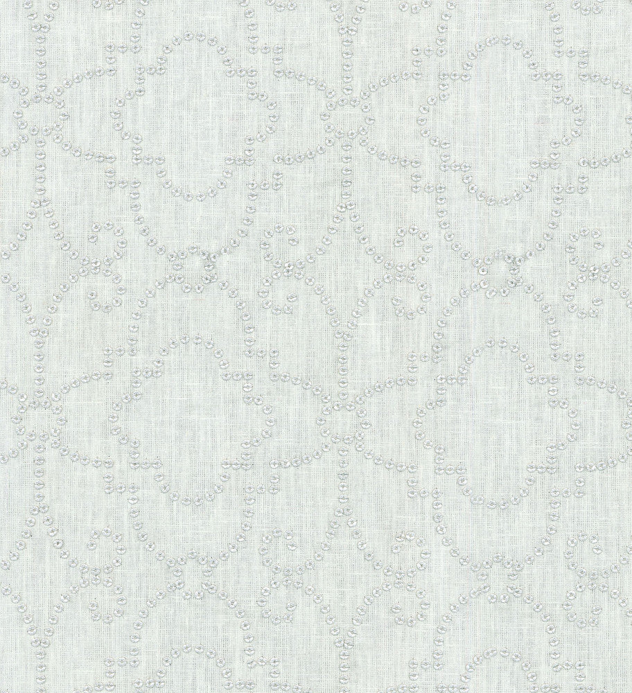 Wow Factor Emb Sterling 900433 by Dena Home Fabric PALM BEACH PARADE BASE:64% Polyester 32% Cotton 4% Linen EMBROID:100% Nylon Sequin INDIA Wyzenbeek 9,000 Horizontal: 6.00" and Vertical: 6.00" 54" - Fabric Carolina -