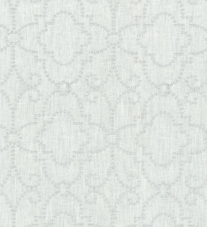 Wow Factor Emb Sterling 900433 by Dena Home Fabric - BASE:64%Polyester 32%Cotton 4%Linen EMBROID:100% Nylon Sequin India 9000 Horizontal: 6 and Vertical: 6 54" Base 51" Embroidery - Fabric Carolina -
