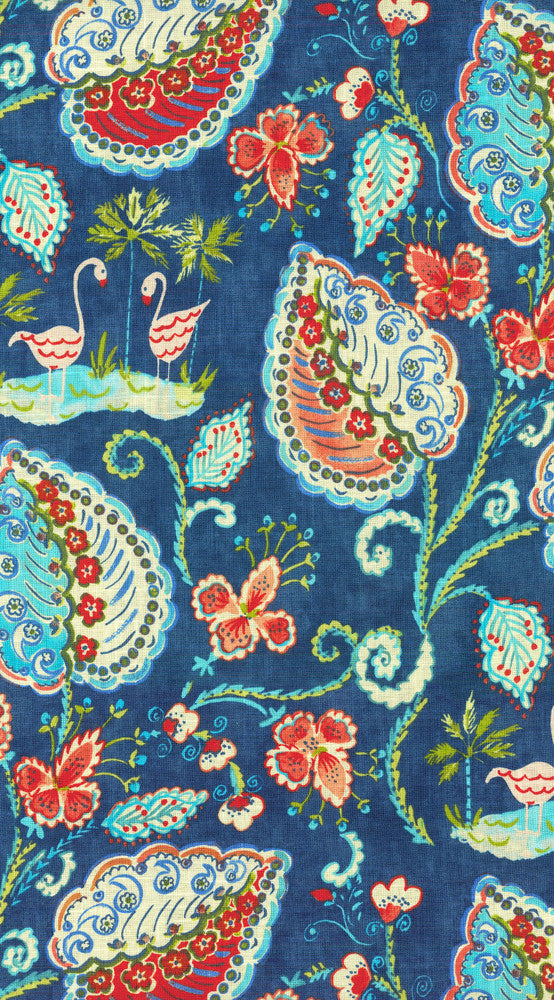 Flamingo Frolic Fiesta 900483 by Dena Home Fabric - 55% LINEN 45% RAYON China 24000 Horizontal: 13.5 and Vertical: 25.25 54 - Fabric Carolina -