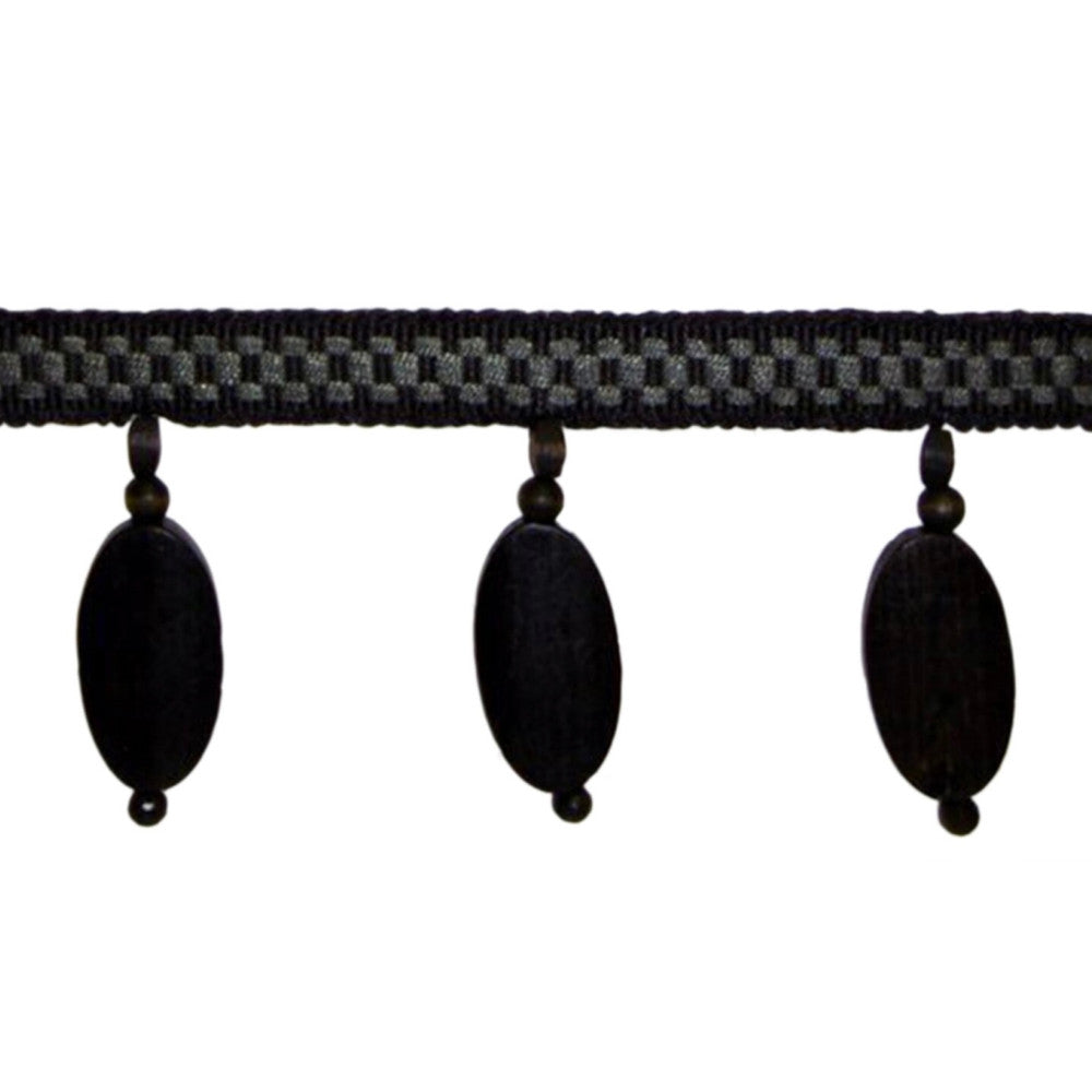 ST3268 Charcoal by Europatex Fabric Primitive 100% Wood 3.25 inches - Fabric Carolina -