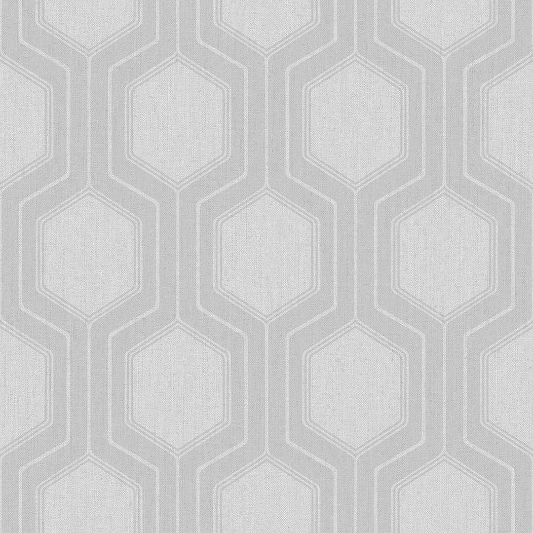 Graphic Hexagon - Grey by Schumacher Wallcovering