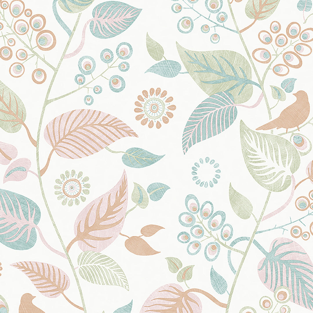 Leaf Rhapsody - Multi by Schumacher Wallcovering