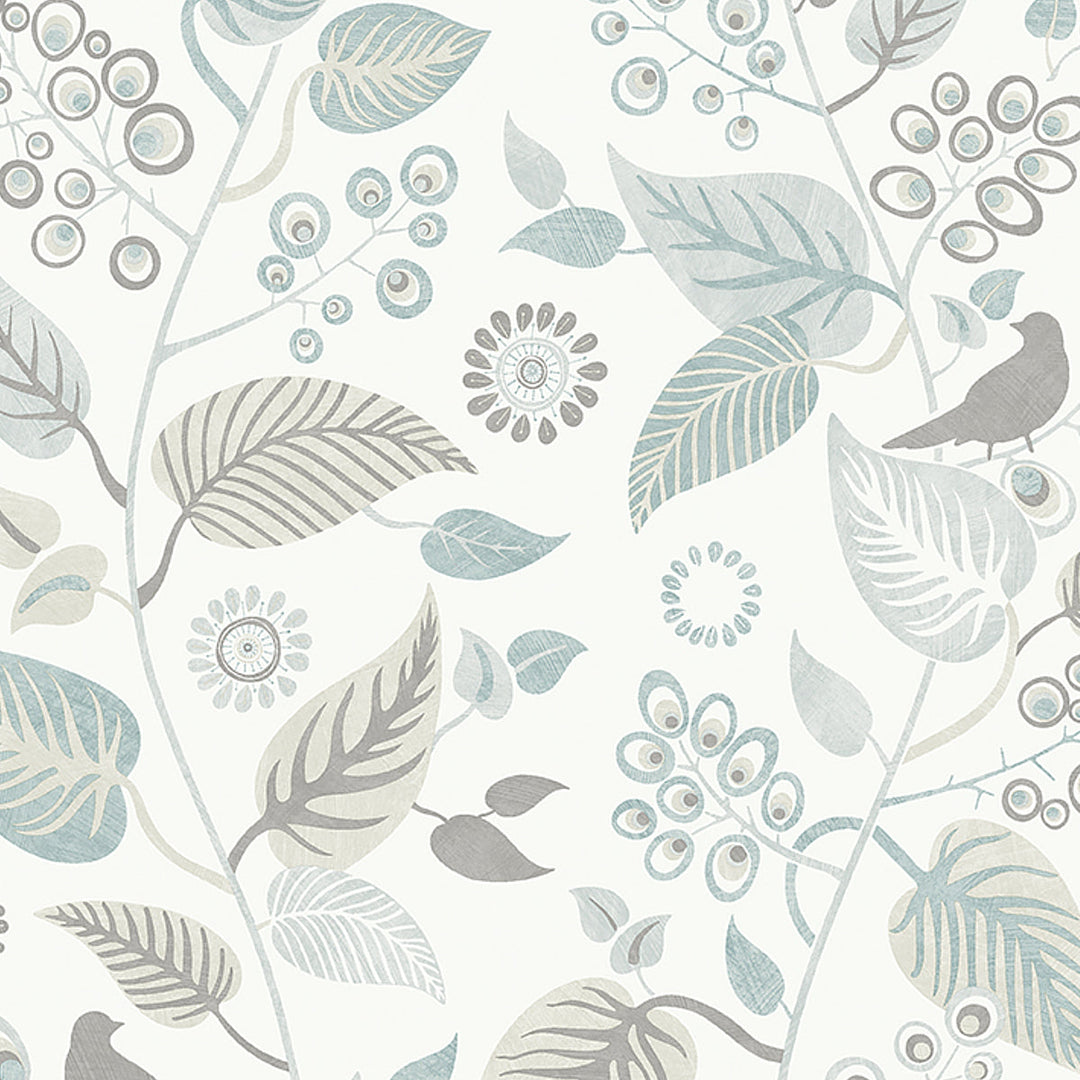 Leaf Rhapsody - Slate by Schumacher Wallcovering