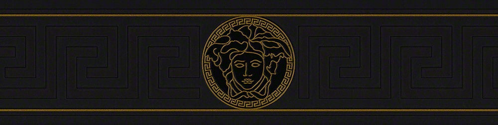 Magesty Border Black Ice by Seabrook Wallpaper Versace Volume 5 Germany 7 20.87" 5.1" - Fabric Carolina -