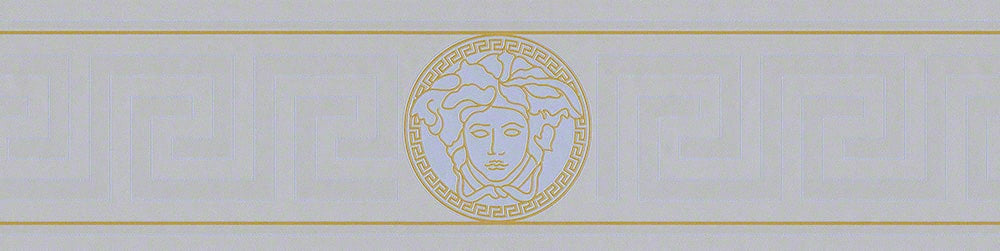 Magesty Border Silver Sea by Seabrook Wallpaper Versace Volume 5 Germany 7 20.87" 5.1" - Fabric Carolina -